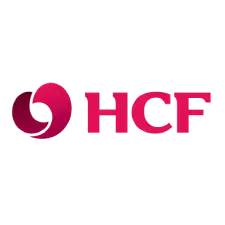HCF health insurance logo in red
